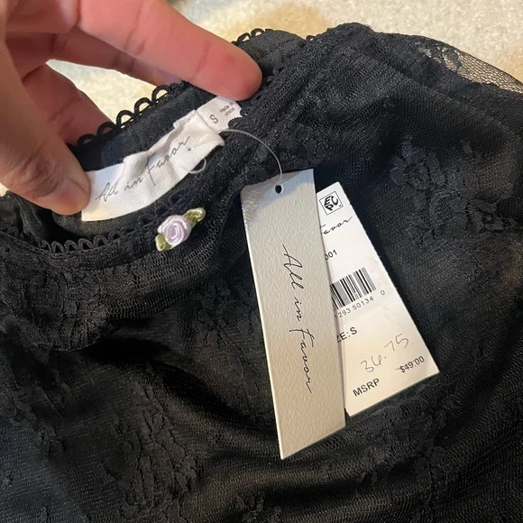 NWT All in Favor Black Lace Skirt - Picture 4 of 5